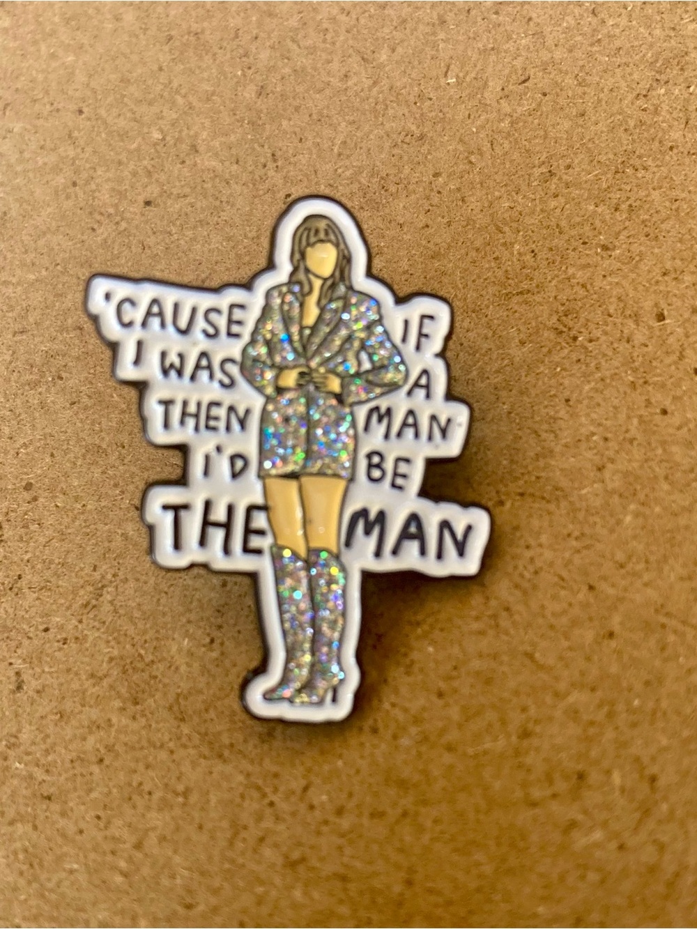 Taylor Swift Glittered The Man Enamel Pin